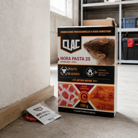 Clac Nora Pasta 25 — Appât Raticide Sachets | PAN Champagné, Sarthe