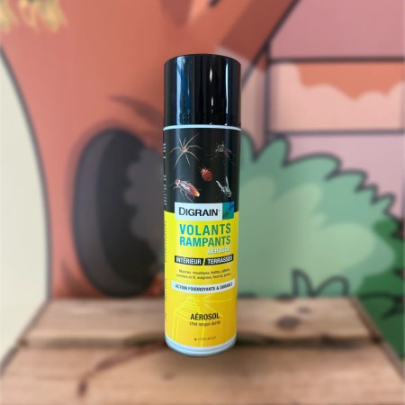 Aérosol insecticide Digrain 500 ml volants et rampants — désinsectisation, PAN by FF Services 3D Champagné (Sarthe)