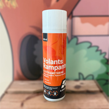 Pictogrammes et mode d'emploi aérosol insecticide Armosa 500 ml — désinsectisation professionnelle, Sarthe 72