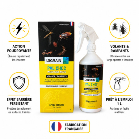 Mode d'emploi spray barrière Digrain Pal Choc 1 L prêt à l'emploi foudroyant et persistant