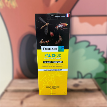 Digrain Pal Choc insecticide mixte — efficace moustiques mouches cafards fourmis puces punaises de lit